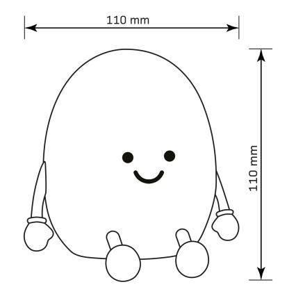 LED RGBW Dimming παιδικό αφής φωτιστικό POTATO LED/2W/5V USB 1200 mAh potato