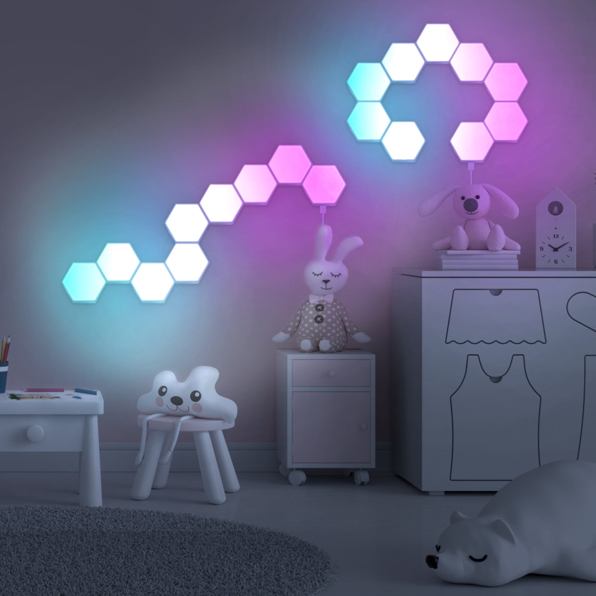 ΣΕΤ 9x LED RGBW Dimming τοίχου διακοσμητικό φωτιστικό MAYA LED/1W/230V + τηλεχειριστήριο