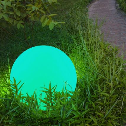 LED RGBW Ηλιακή λάμπα BALL LED/3,7V 1500 mAh διάμετρος 50 cm IP65 + τηλεχειριστήριο