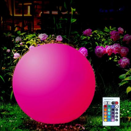 LED RGBW Ηλιακή λάμπα BALL LED/3,7V 1500 mAh διάμετρος 50 cm IP65 + τηλεχειριστήριο