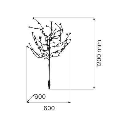 LED RGBW Ηλιακό φωτιστικό TREE LED/0,1W/1,2V 600 mAh IP44 καφέ