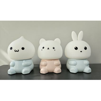 LED RGBW Παιδικό επιτραπέζιο φωτιστικό αφής LED/1W/5V USB 1200 mAh λαγουδάκι