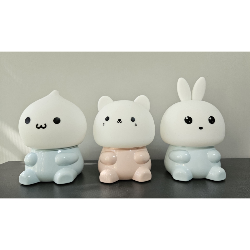 LED RGBW Παιδικό επιτραπέζιο φωτιστικό αφής LED/1W/5V USB 1200 mAh λαγουδάκι