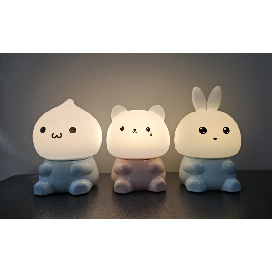 LED RGBW Παιδικό επιτραπέζιο φωτιστικό αφής LED/1W/5V USB 1200 mAh γάτα