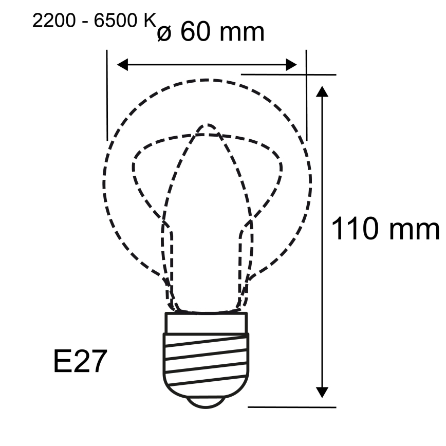 LED RGBW Ρυθμιζόμενη λάμπα FILAMENT E27/6,3W/230V 2200-6500K - Paulmann 29156