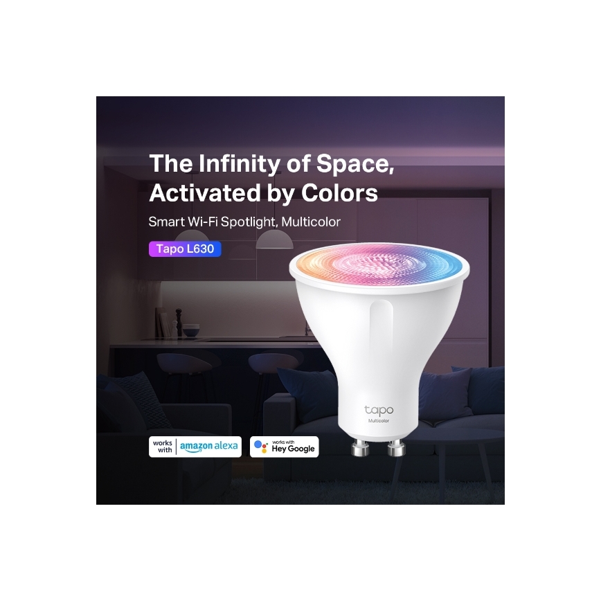 LED RGBW ρυθμιζόμενη λάμπα GU10/3,7W/230V 2200-6500K Wi-Fi - TP-Link