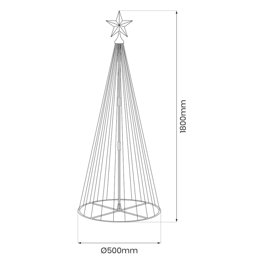 LED RGBW ρυθμιζόμενο εξωτερικό χριστουγεννιάτικο διακοσμητικό δέντρο LED/4W/230V 180 cm IP44 + τηλεχειριστήριο