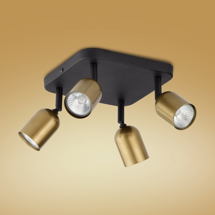LED RGBW ρυθμιζόμενο φωτιστικό σποτ TOP 4xGU10/6,5W/230V 2700-6500K χρυσό/μαύρο