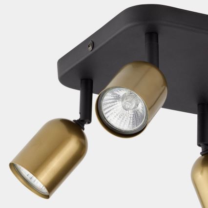 LED RGBW ρυθμιζόμενο φωτιστικό σποτ TOP 4xGU10/6,5W/230V 2700-6500K χρυσό/μαύρο