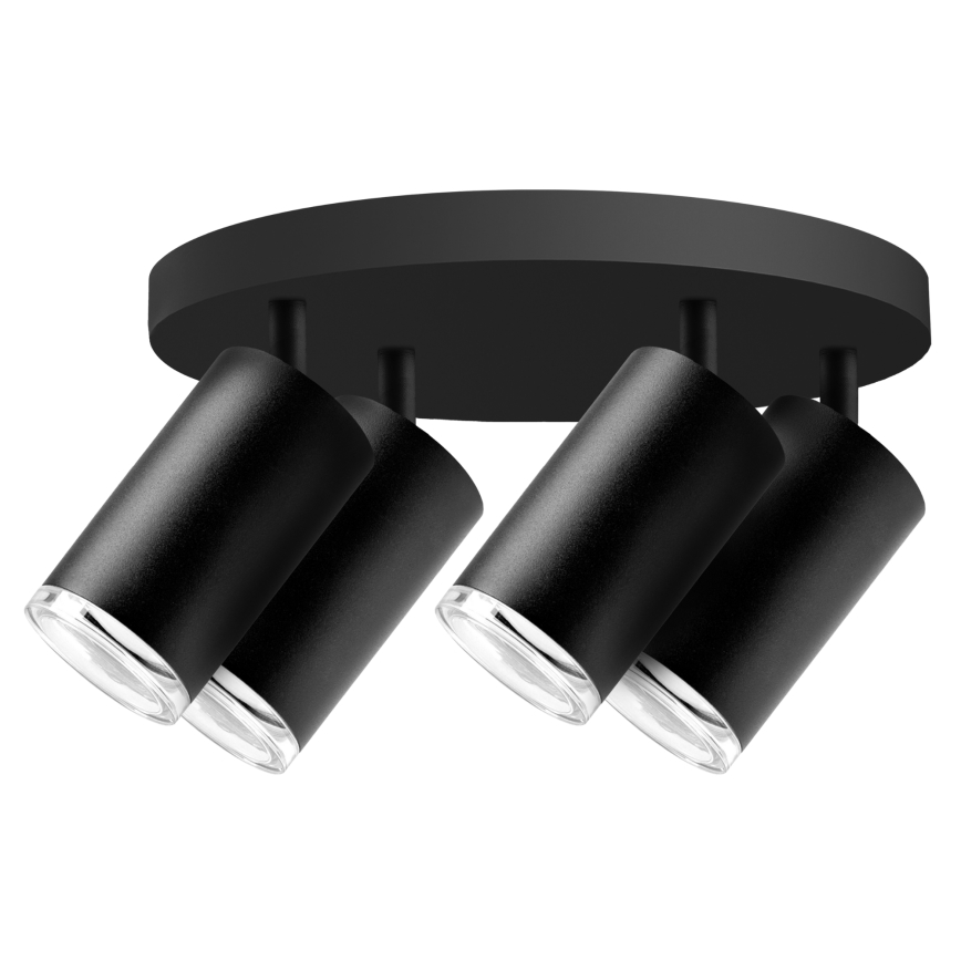 LED RGBW ρυθμιζόμενο σποτ μπάνιου TURYN 4xGU10/6W/230V 3000K IP44 μαύρο + τηλεχειριστήριο