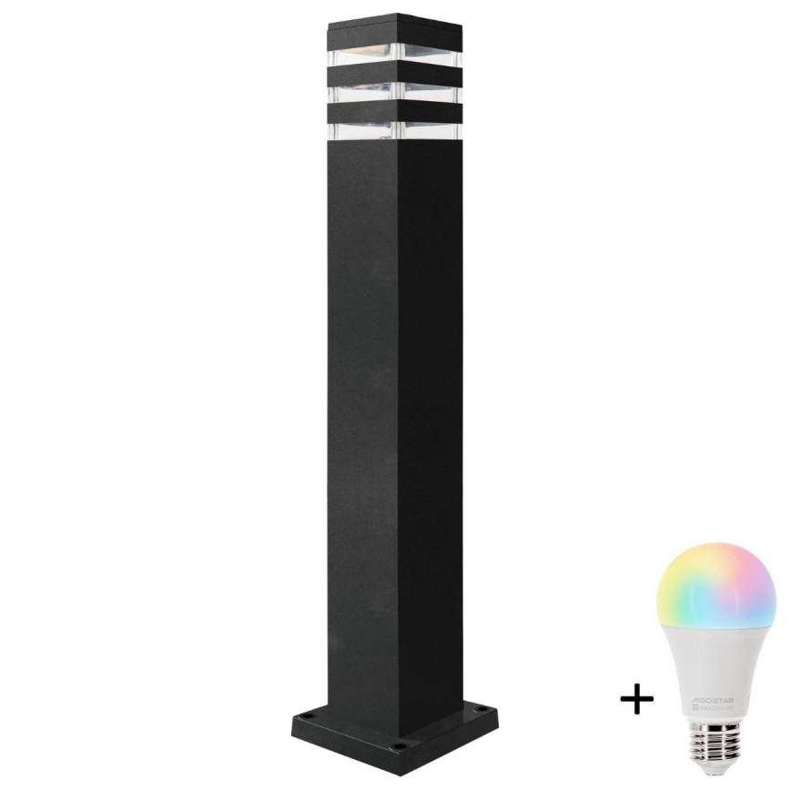 LED RGBW ρυθμιζόμενο φωτιστικό εξωτερικού χώρου TEKSAS 1xE27/12W/230V 2700-6500K Wi-Fi 74 cm IP44 ανθρακί