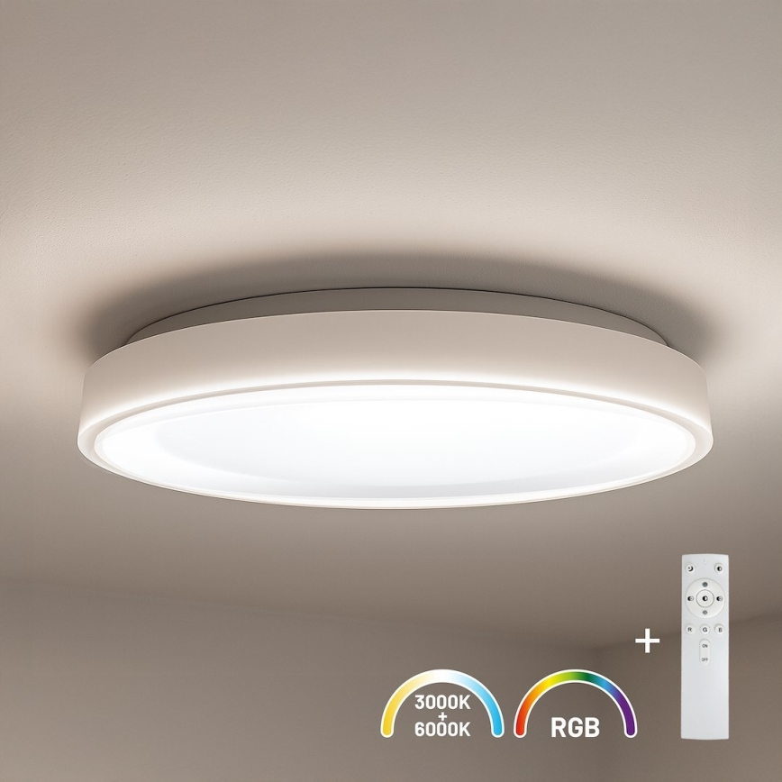 Ρυθμιζόμενο φωτιστικό οροφής LED RGBW MELO LED/36W/230V 3000-6000K Ø 39 cm λευκό + τηλεχειριστήριο