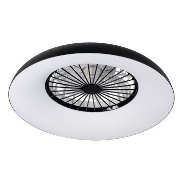 LED RGBW Ρυθμιζόμενο φωτιστικό οροφής με ανεμιστήρα PLAVE PAN LED/48W/230V 3000-6500K διάμ. 60 cm μαύρο + τηλεχειριστήριο