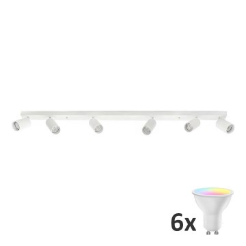 LED RGBW ρυθμιζόμενο σποτ φωτιστικό ANGIE 6xGU10/6,5W/230V 2700-6500K λευκό