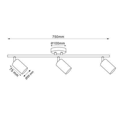 LED RGBW ρυθμιζόμενο φωτιστικό σποτ GOLDI 3xGU10/6,5W/230V 2700-6500K Wi-Fi χρυσό