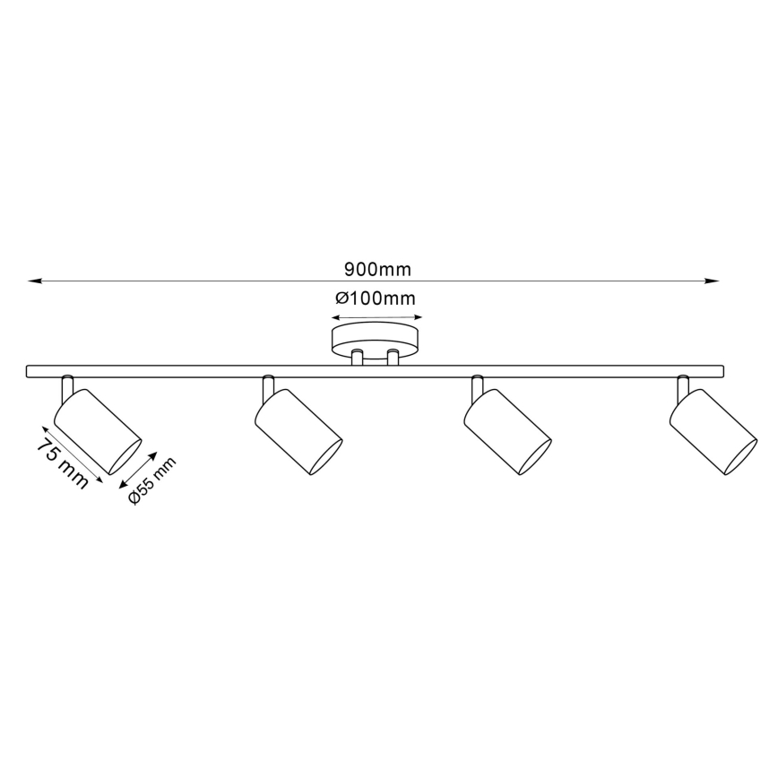 LED RGBW Ρυθμιζόμενο σποτ φωτιστικό GOLDI 4xGU10/6W/230V 3000K χρυσό + τηλεχειριστήριο