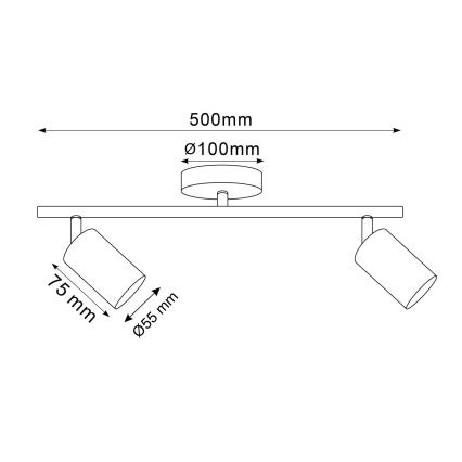LED RGBW Ρυθμιζόμενο σποτ φωτιστικό GOLDIE 2xGU10/4,8W/230V 3000K χρυσό + τηλεχειριστήριο