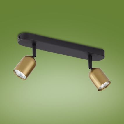 LED RGBW Ρυθμιζόμενο σποτ φωτιστικό TOP 2xGU10/6,5W/230V 2700-6500K χρυσό/μαύρο