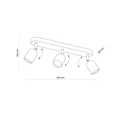 LED RGBW Ρυθμιζόμενο σποτ φωτιστικό TOP 3xGU10/6,5W/230V 2700-6500K μαύρο/χρυσό
