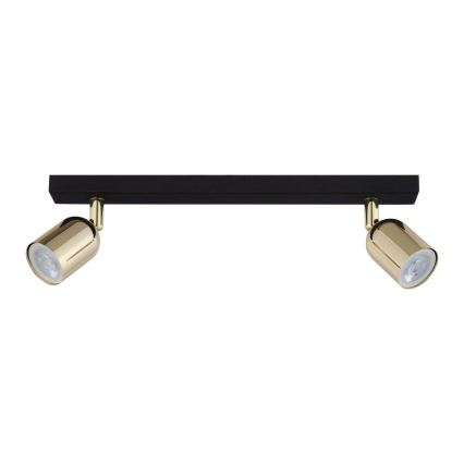 LED RGBW Ρυθμιζόμενο σποτ TOP 2xGU10/6,5W/230V 2700-6500K μαύρο/χρυσό