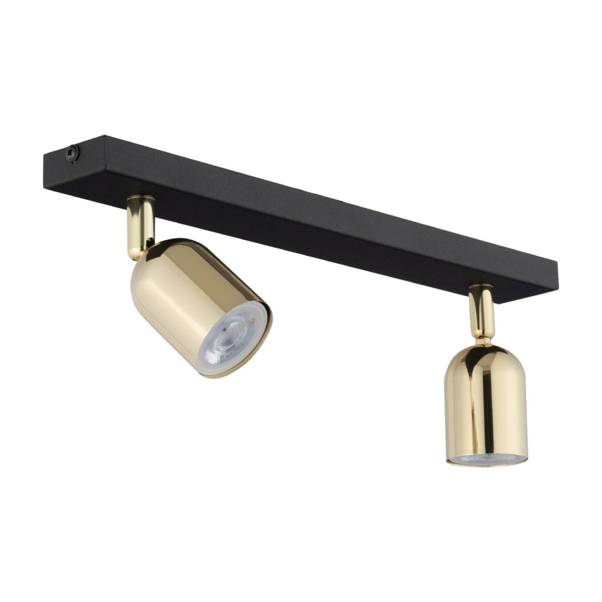 LED RGBW Ρυθμιζόμενο σποτ TOP 2xGU10/6,5W/230V 2700-6500K μαύρο/χρυσό