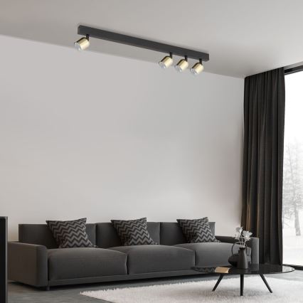 LED RGBW ρυθμιζόμενο σποτ TOP 4xGU10/6,5W/230V 2700-6500K μαύρο/χρυσό