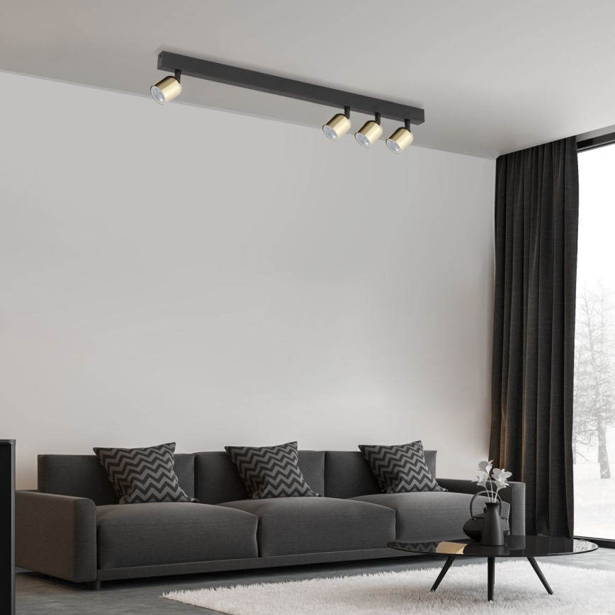 LED RGBW ρυθμιζόμενο σποτ TOP 4xGU10/6,5W/230V 2700-6500K μαύρο/χρυσό