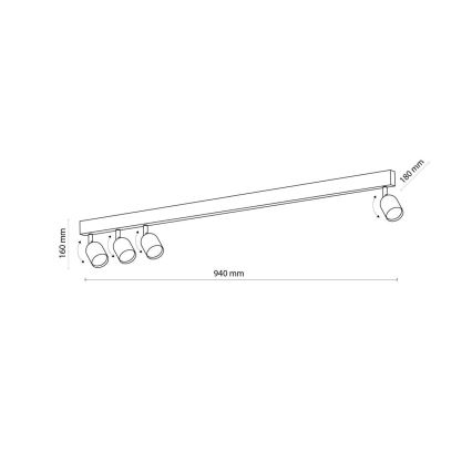 LED RGBW ρυθμιζόμενο σποτ TOP 4xGU10/6,5W/230V 2700-6500K μαύρο/χρυσό