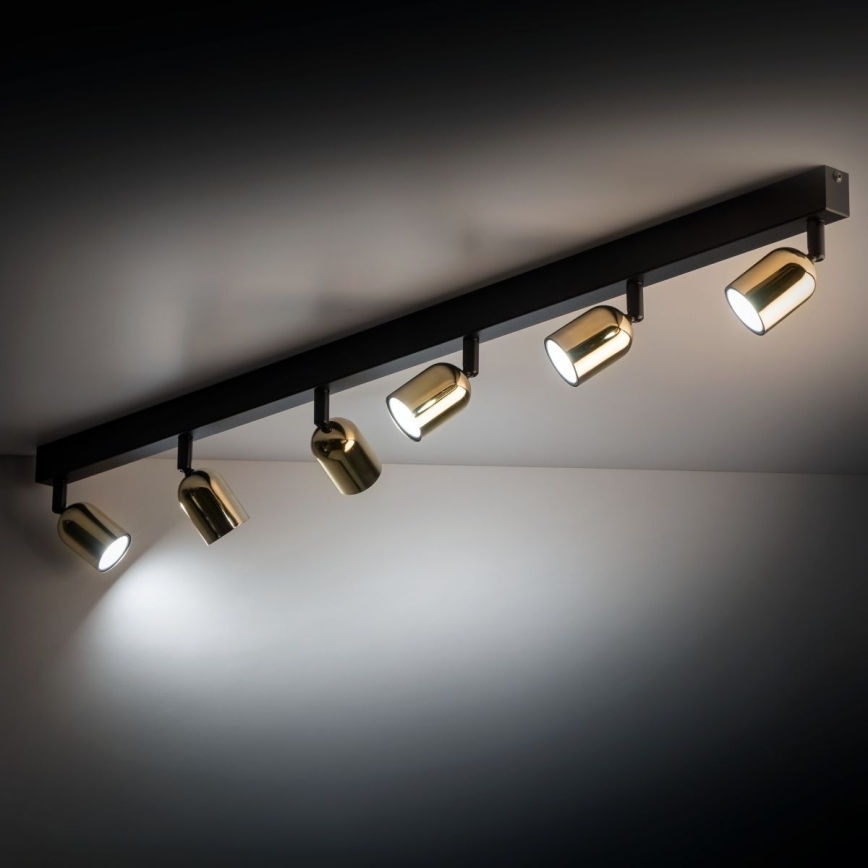 LED RGBW Ρυθμιζόμενο σποτ TOP 6xGU10/6,5W/230V 2700-6500K μαύρο/χρυσό
