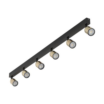 LED RGBW Ρυθμιζόμενο σποτ TOP 6xGU10/6,5W/230V 2700-6500K μαύρο/χρυσό