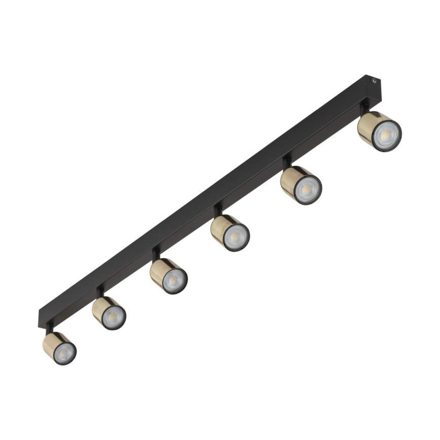 LED RGBW Ρυθμιζόμενο σποτ TOP 6xGU10/6,5W/230V 2700-6500K μαύρο/χρυσό