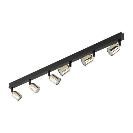 LED RGBW Ρυθμιζόμενο σποτ TOP 6xGU10/6,5W/230V 2700-6500K μαύρο/χρυσό