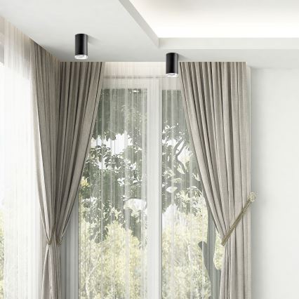 LED RGBW Ρυθμιζόμενο σποτ μπάνιου TURYN 1xGU10/4,8W/230V 3000K IP44 μαύρο + τηλεχειριστήριο