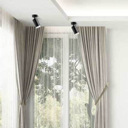 LED RGBW ρυθμιζόμενο σποτ μπάνιου TURYN 1xGU10/4,8W/230V 3000K IP44 μαύρο + τηλεχειριστήριο