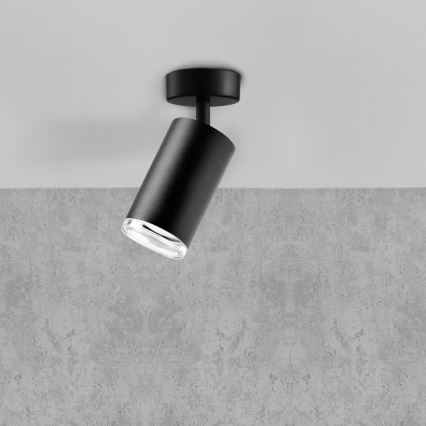 LED RGBW ρυθμιζόμενο σποτ μπάνιου TURYN 1xGU10/4,8W/230V 3000K IP44 μαύρο + τηλεχειριστήριο