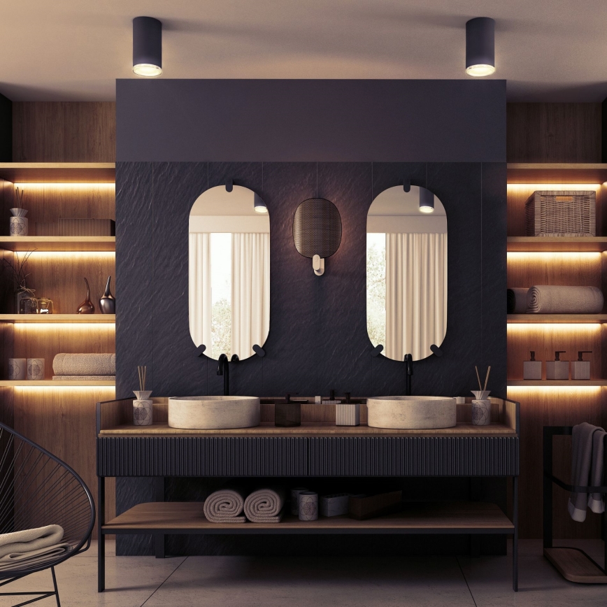 LED RGBW ρυθμιζόμενο σποτ μπάνιου TURYN 1xGU10/6W/230V 3000K Wi-Fi IP44 μαύρο