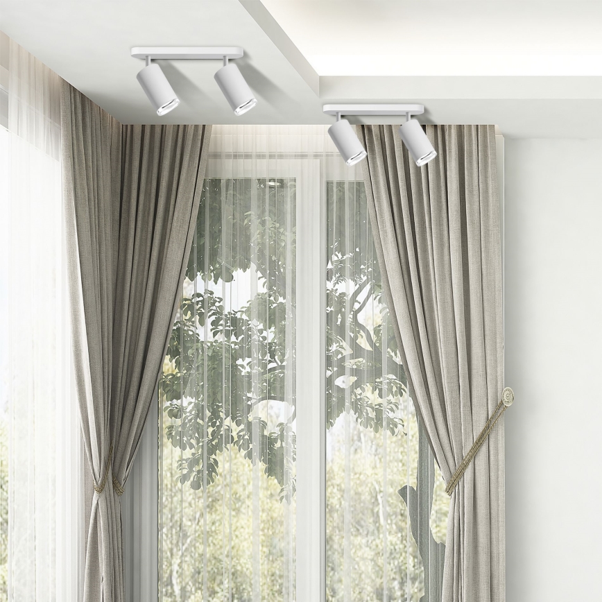 LED RGBW ρυθμιζόμενο σποτ μπάνιου TURYN 2xGU10/4,8W/230V 3000K IP44 λευκό + τηλεχειριστήριο