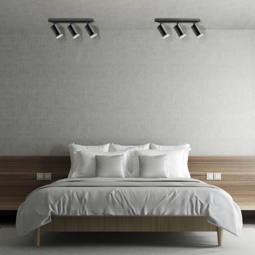 LED RGBW ρυθμιζόμενο σποτ μπάνιου TURYN 3xGU10/4,8W/230V 3000K IP44 μαύρο + τηλεχειριστήριο