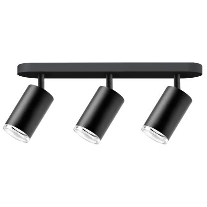 LED RGBW ρυθμιζόμενο σποτ μπάνιου TURYN 3xGU10/4,8W/230V 3000K IP44 μαύρο + τηλεχειριστήριο