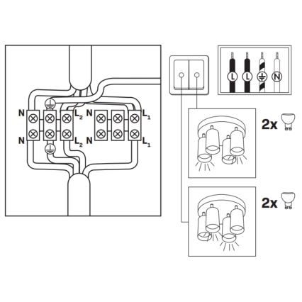 LED RGBW Ρυθμιζόμενο φωτιστικό σποτ για μπάνιο TURYN 4xGU10/4,8W/230V 3000K IP44 λευκό + τηλεχειριστήριο
