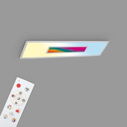 LED RGBW Ρυθμιζόμενο πάνελ LED/20W/230V 3000-6500K 25x100 cm ασημί + τηλεχειριστήριο