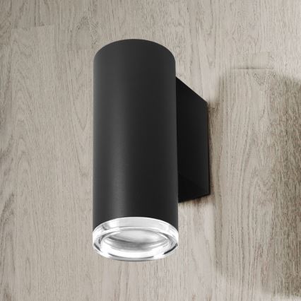 Ρυθμιζόμενο LED RGBW επιτοίχιο φωτιστικό μπάνιου TURYN 1xGU10/4,8W/230V 3000K IP44 μαύρο + τηλεχειριστήριο