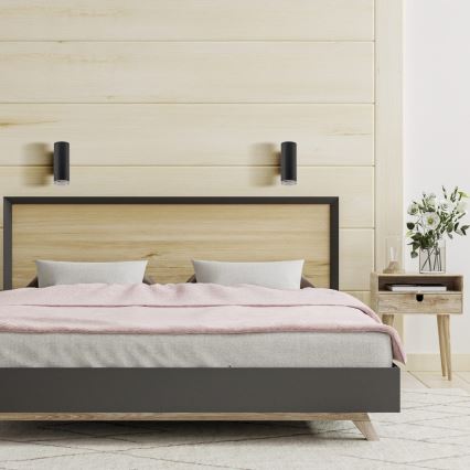 Ρυθμιζόμενο LED RGBW επιτοίχιο φωτιστικό μπάνιου TURYN 1xGU10/6W/230V 3000K IP44 μαύρο + τηλεχειριστήριο