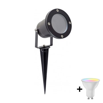 LED RGBW ρυθμιζόμενο εξωτερικό φωτιστικό BLAKE 1xGU10/4,8W/230V IP65 + τηλεχειριστήριο