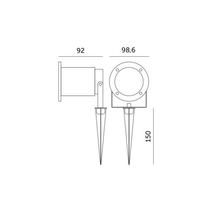 LED RGBW ρυθμιζόμενο εξωτερικό φωτιστικό BLAKE 1xGU10/4,8W/230V IP65 + τηλεχειριστήριο