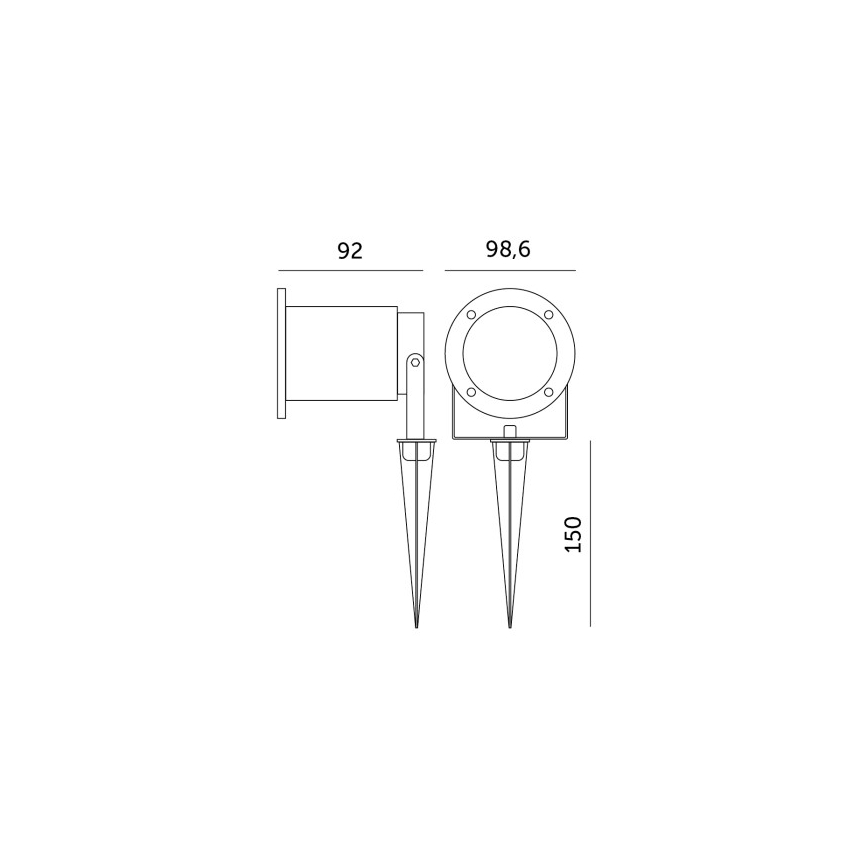 LED RGBW ρυθμιζόμενο εξωτερικό φωτιστικό BLAKE 1xGU10/6W/230V IP65 + τηλεχειριστήριο