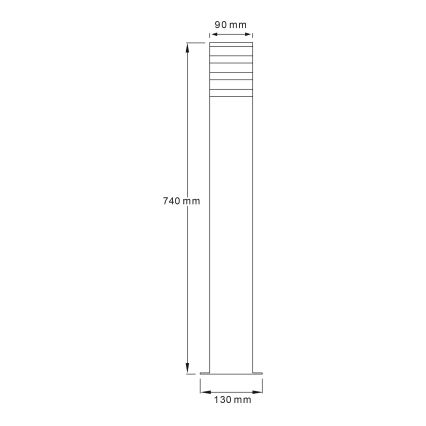 LED RGBW ρυθμιζόμενο εξωτερικό φωτιστικό TEKSAS 1xE27/9W/230V 2700-6500K Wi-Fi 74 cm IP44 ανθρακί