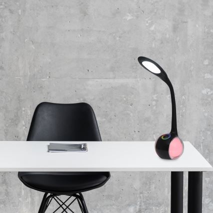 LED RGBW Επιτραπέζιο φωτιστικό αφής ντιμαριζόμενο COSMOS LED/6,5W/230V μαύρο