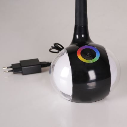 LED RGBW Επιτραπέζιο φωτιστικό αφής ντιμαριζόμενο COSMOS LED/6,5W/230V μαύρο