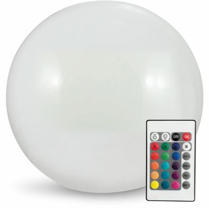 LED RGBW Ηλιακή λάμπα BALL LED/3,2V διάμετρος 20 cm IP65 + τηλεχειριστήριο